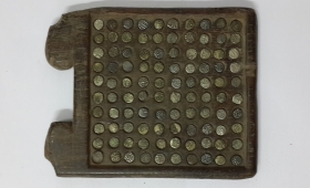 TRAVANCORE COUNTING BOARD WITH COINS