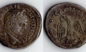 ROMAN EMPIRE CARACALLA SILVER TETRADRACHM AD. 213-217.